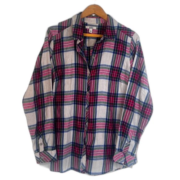 Croft & Barrow Plaid Flannel Shirt Cotton Blend Soft Comfy Medium Fall Basic - Picture 1 of 9
